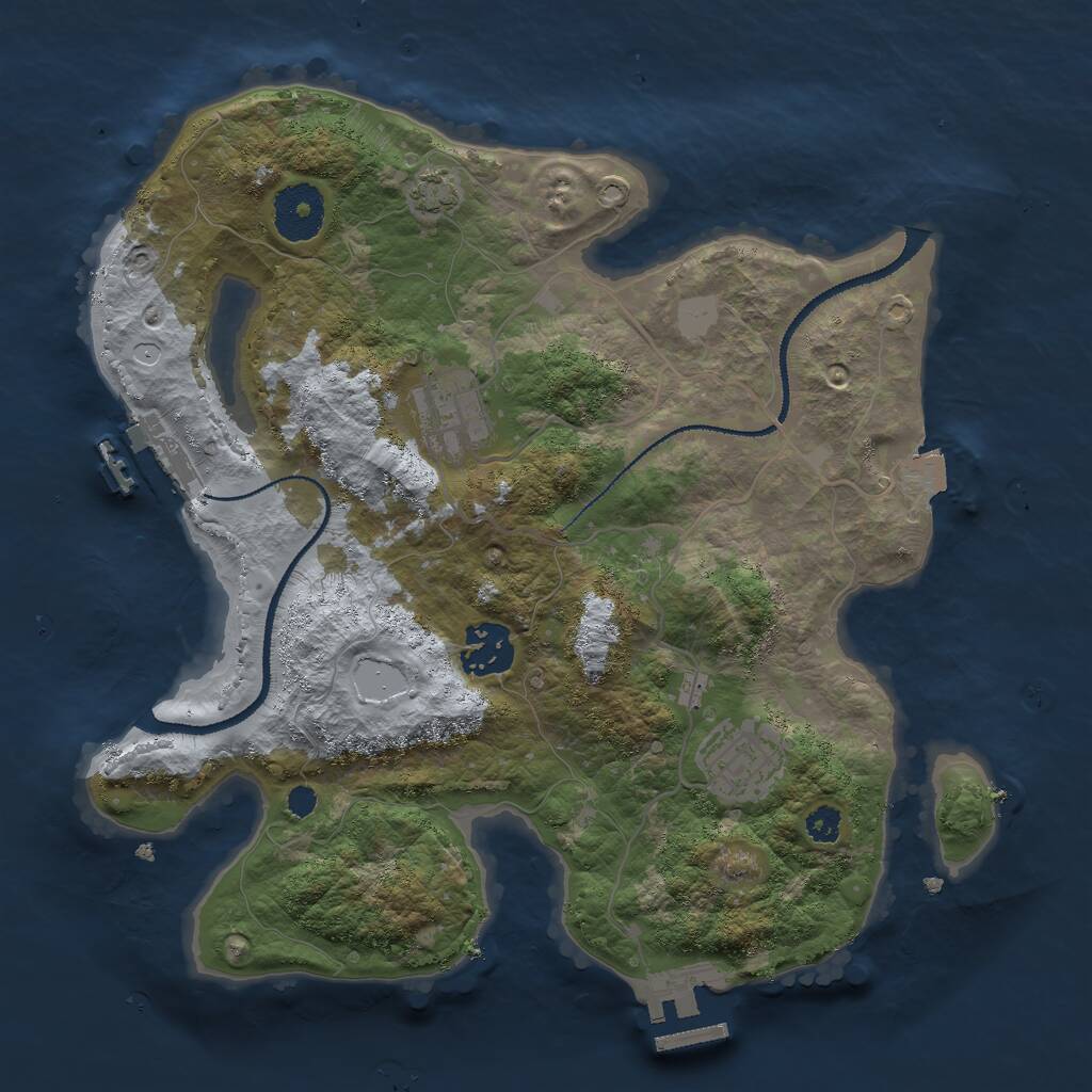 Rust Map: Procedural Map, Size: 3000, Seed: 701942, 7 Monuments