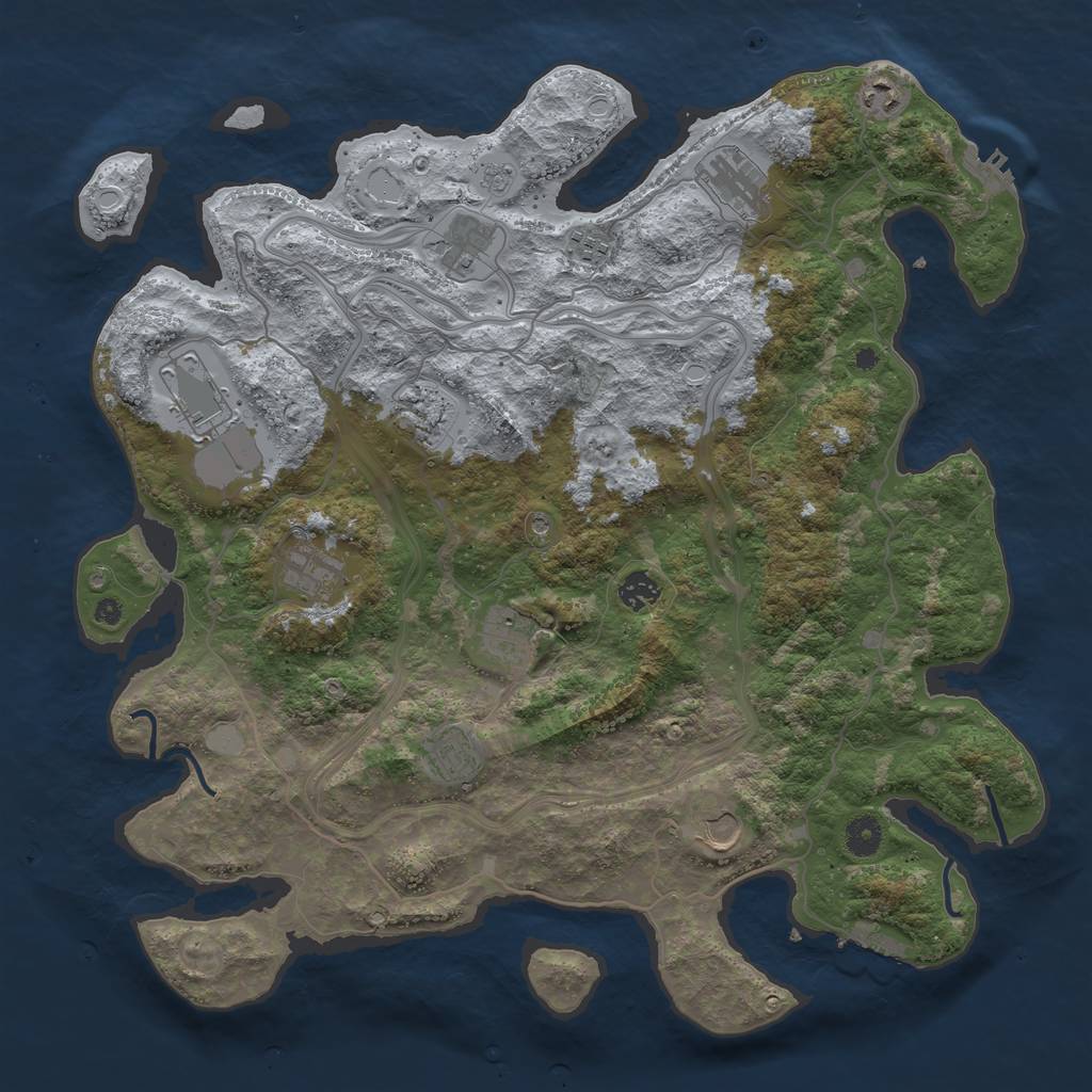 Rust Map: Procedural Map, Size: 4250, Seed: 882915986, 20 Monuments