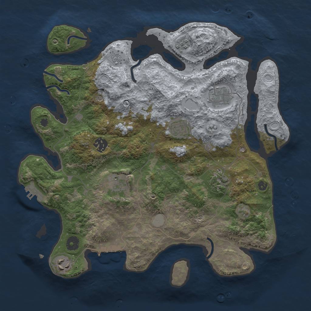 Rust Map: Procedural Map, Size: 3400, Seed: 860438, 16 Monuments