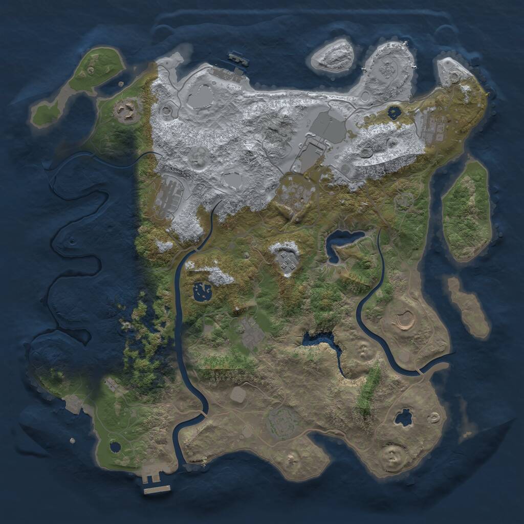 Rust Map: Procedural Map, Size: 4000, Seed: 1567927845, 16 Monuments