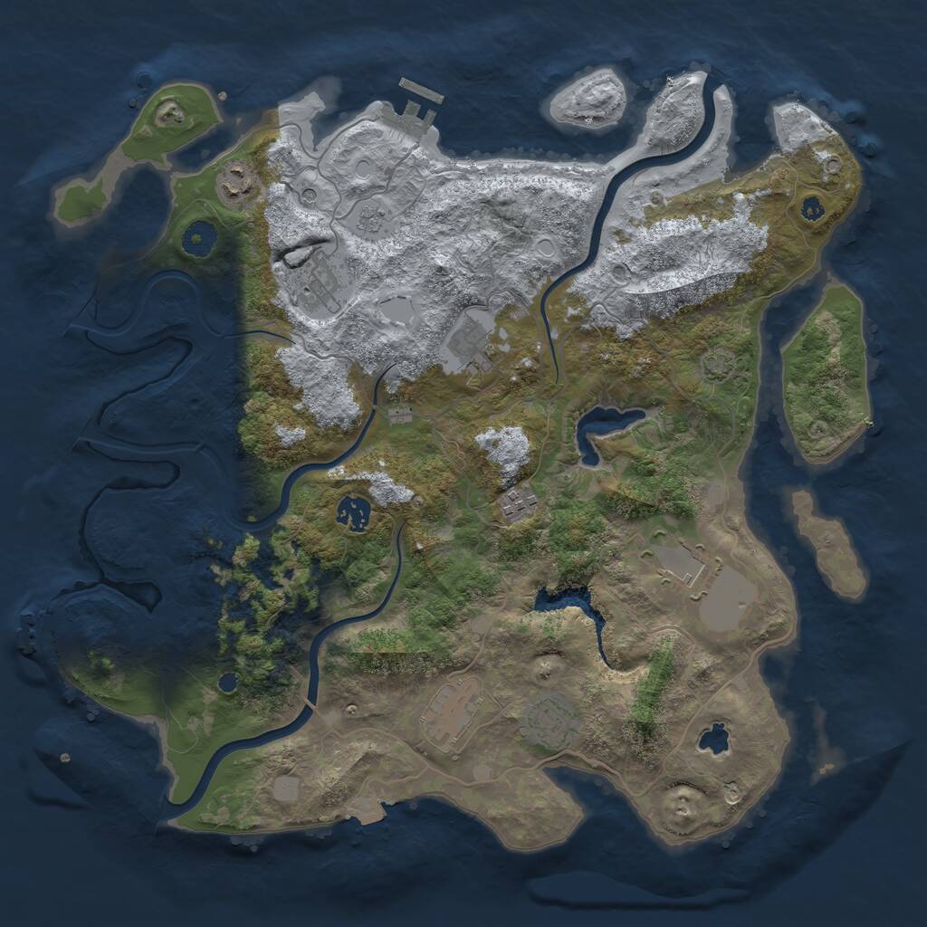 Rust Map: Procedural Map, Size: 4000, Seed: 1567927845, 14 Monuments