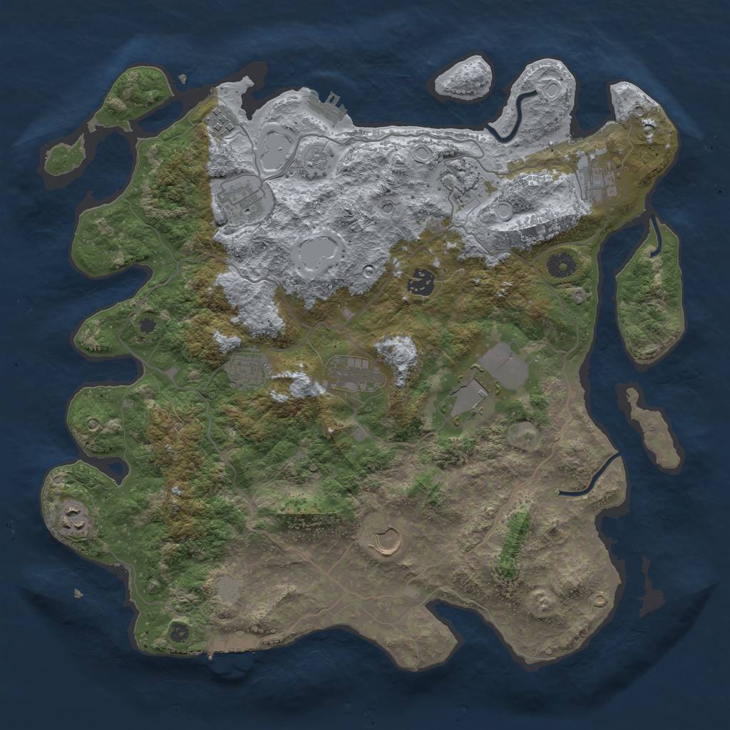 Rust Map: Procedural Map, Size: 4000, Seed: 1567927845, 19 Monuments