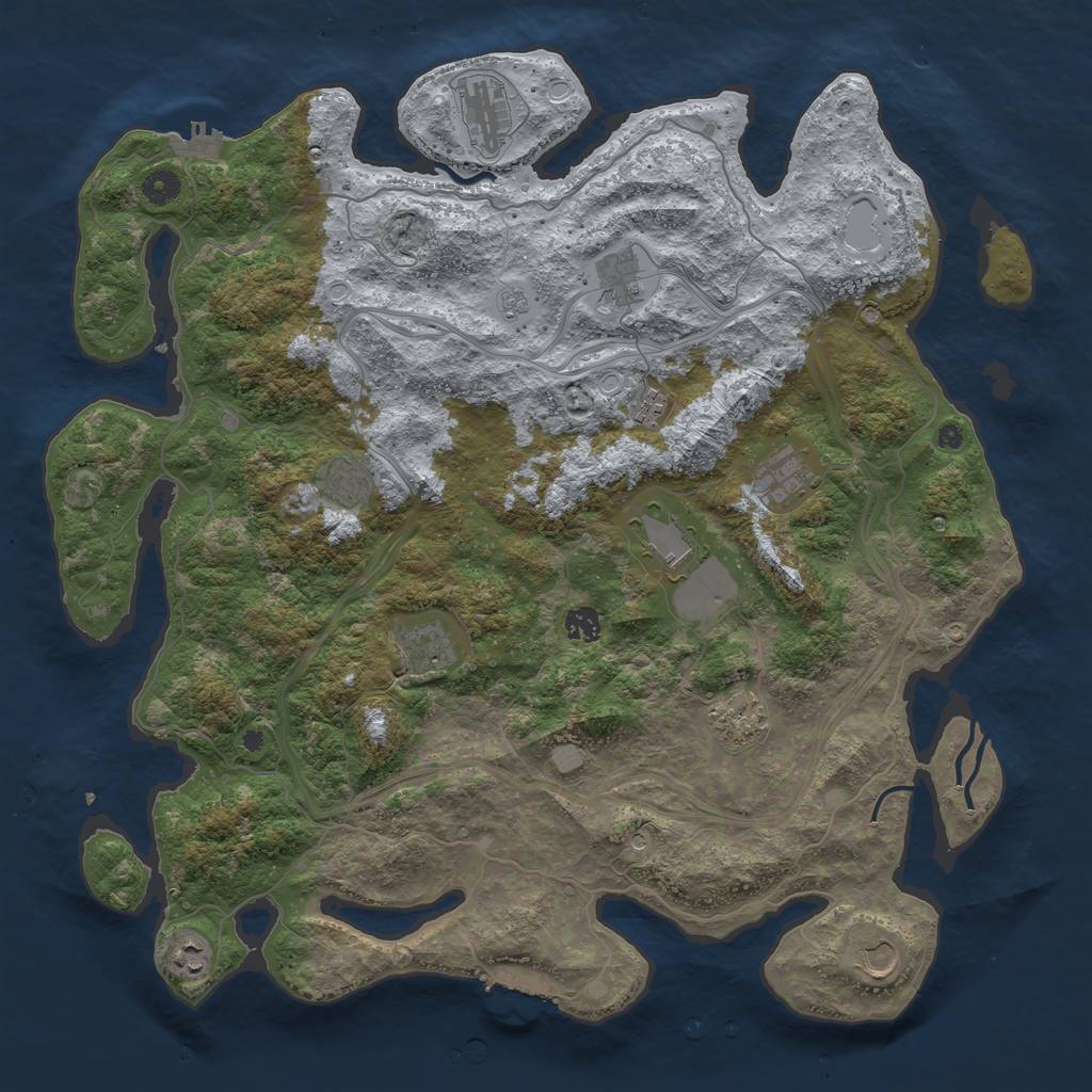 Rust Map: Procedural Map, Size: 4500, Seed: 554513231, 20 Monuments