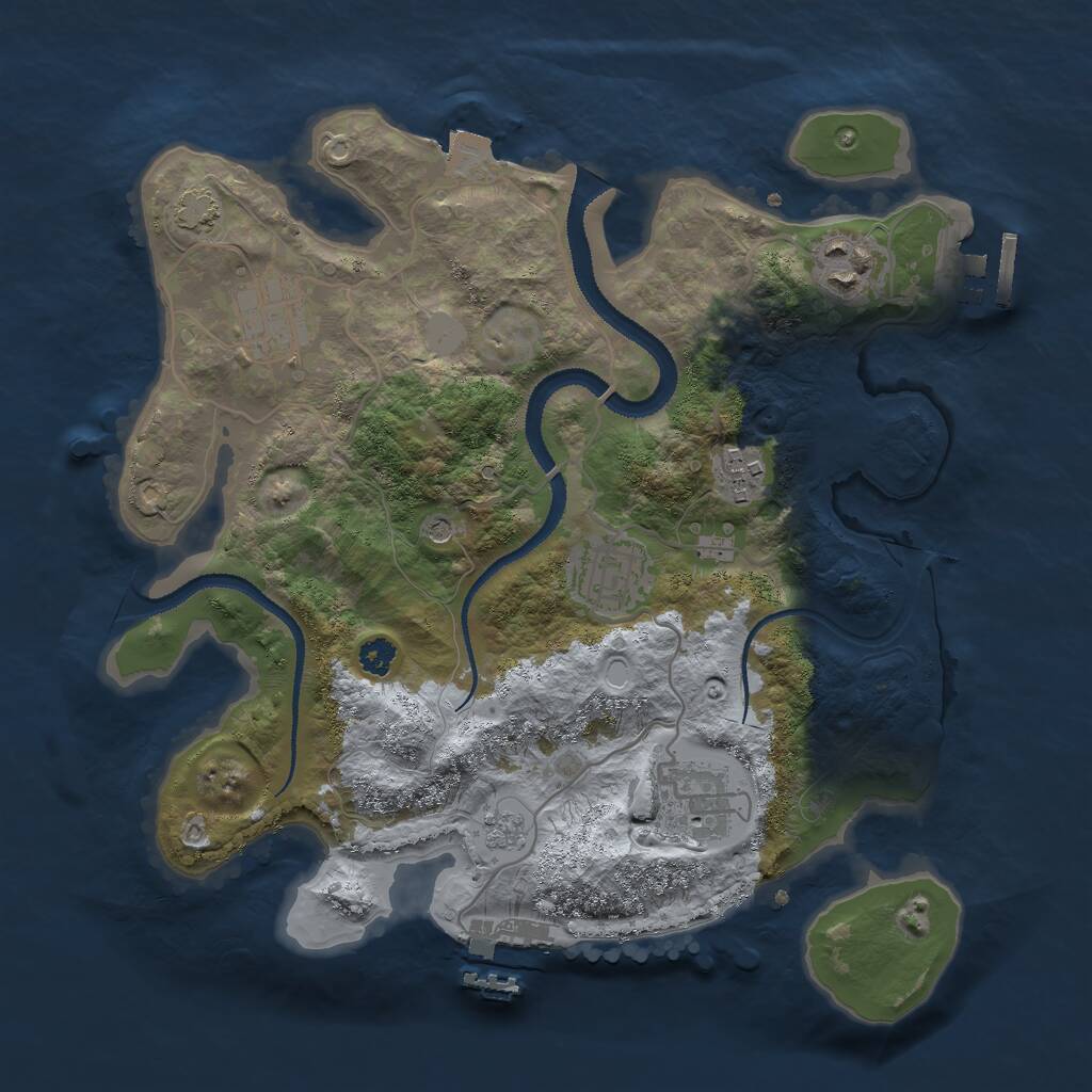 Rust Map: Procedural Map, Size: 3000, Seed: 472008, 11 Monuments