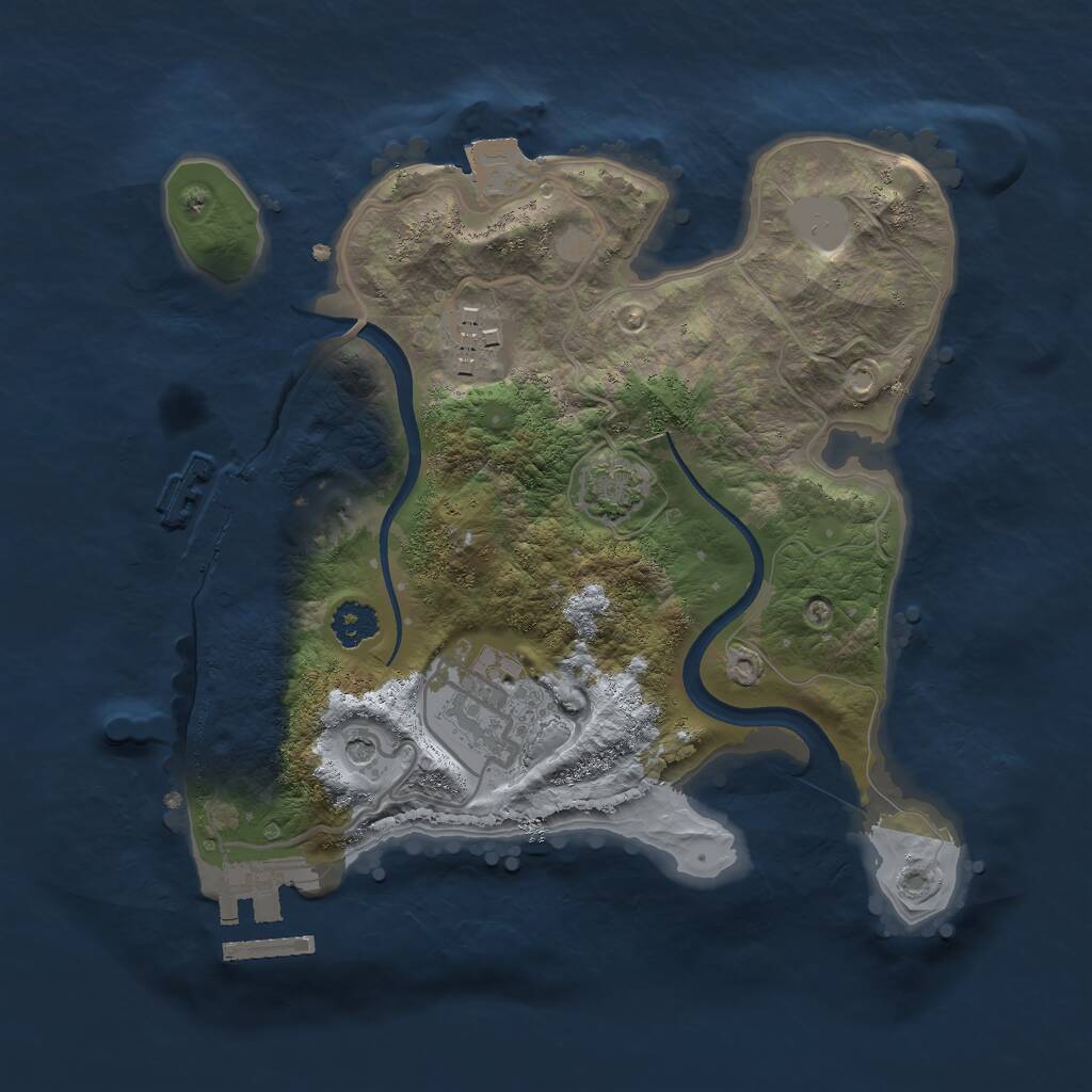 Rust Map: Procedural Map, Size: 2400, Seed: 13404111, 7 Monuments