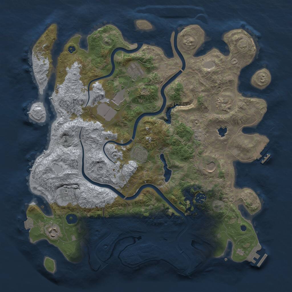 Rust Map: Procedural Map, Size: 4000, Seed: 4828172, 14 Monuments