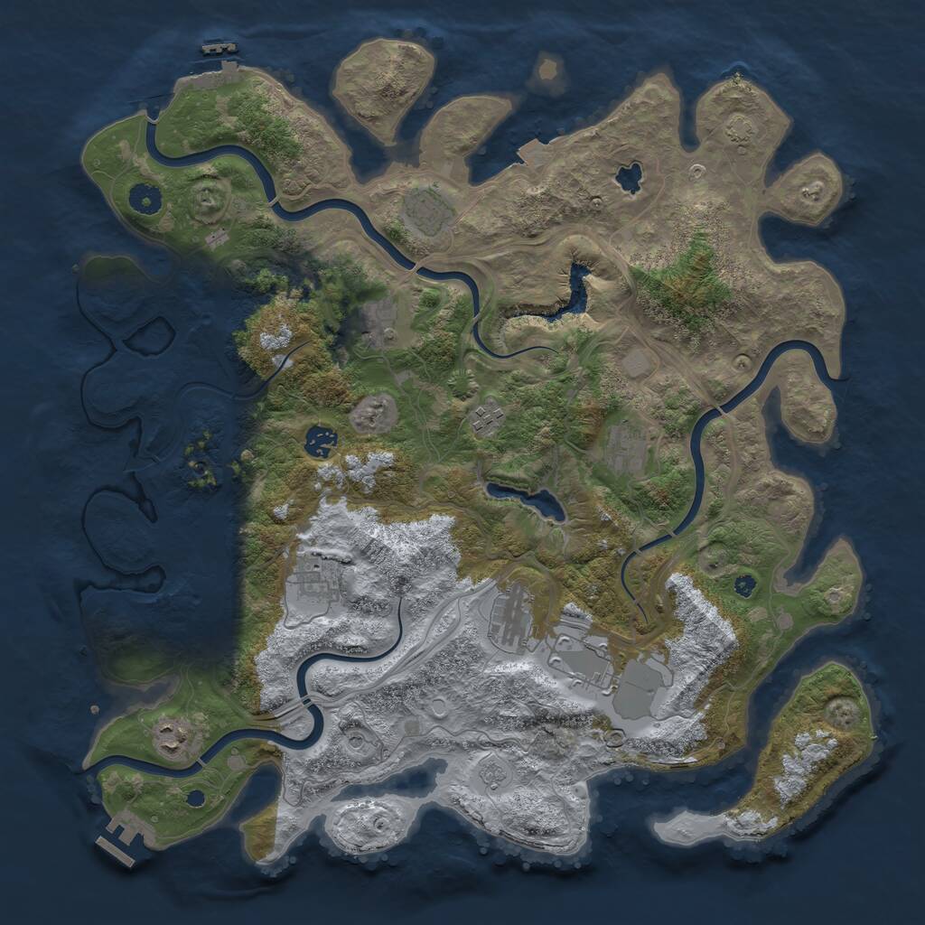 Rust Map: Procedural Map, Size: 4300, Seed: 706769123, 15 Monuments