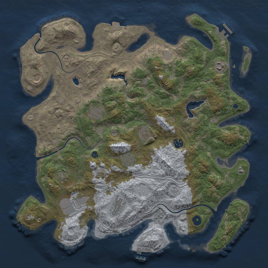 Rust Map: Procedural Map, Size: 4250, Seed: 102159, 16 Monuments