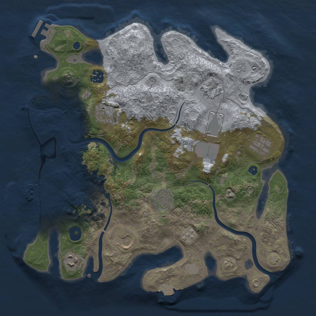 Rust Map: Procedural Map, Size: 3500, Seed: 17700618, 15 Monuments