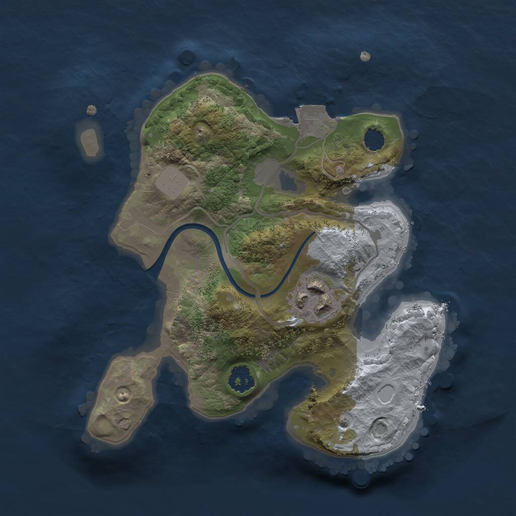 Rust Map: Procedural Map, Size: 2000, Seed: 116874, 2 Monuments