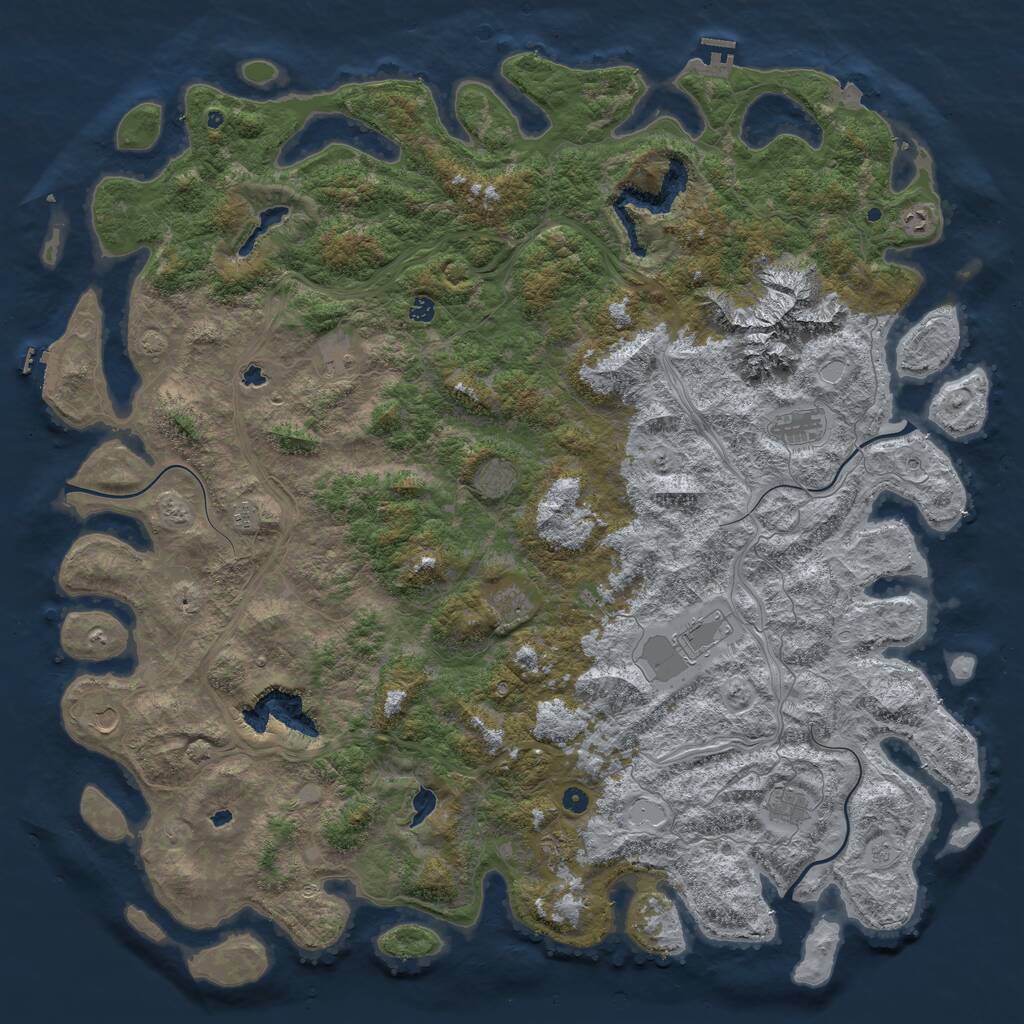 Rust Map: Procedural Map, Size: 6000, Seed: 1122233, 17 Monuments