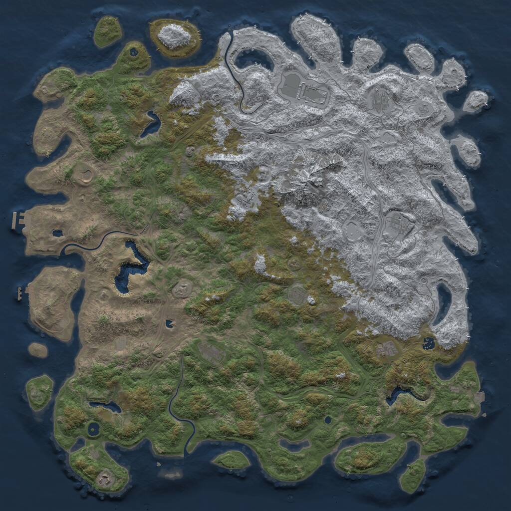 Rust Map: Procedural Map, Size: 6000, Seed: 9104374, 17 Monuments
