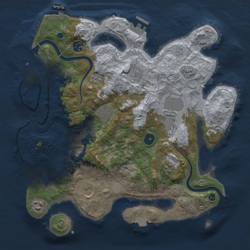 Rust Map: Procedural Map, Size: 3500, Seed: 11002604, 14 Monuments