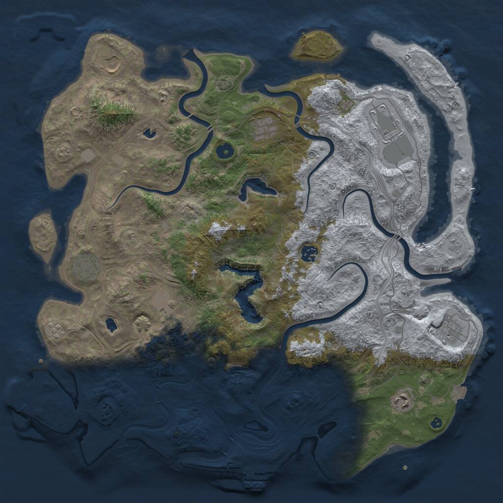 Rust Map: Procedural Map, Size: 4500, Seed: 71397252, 15 Monuments