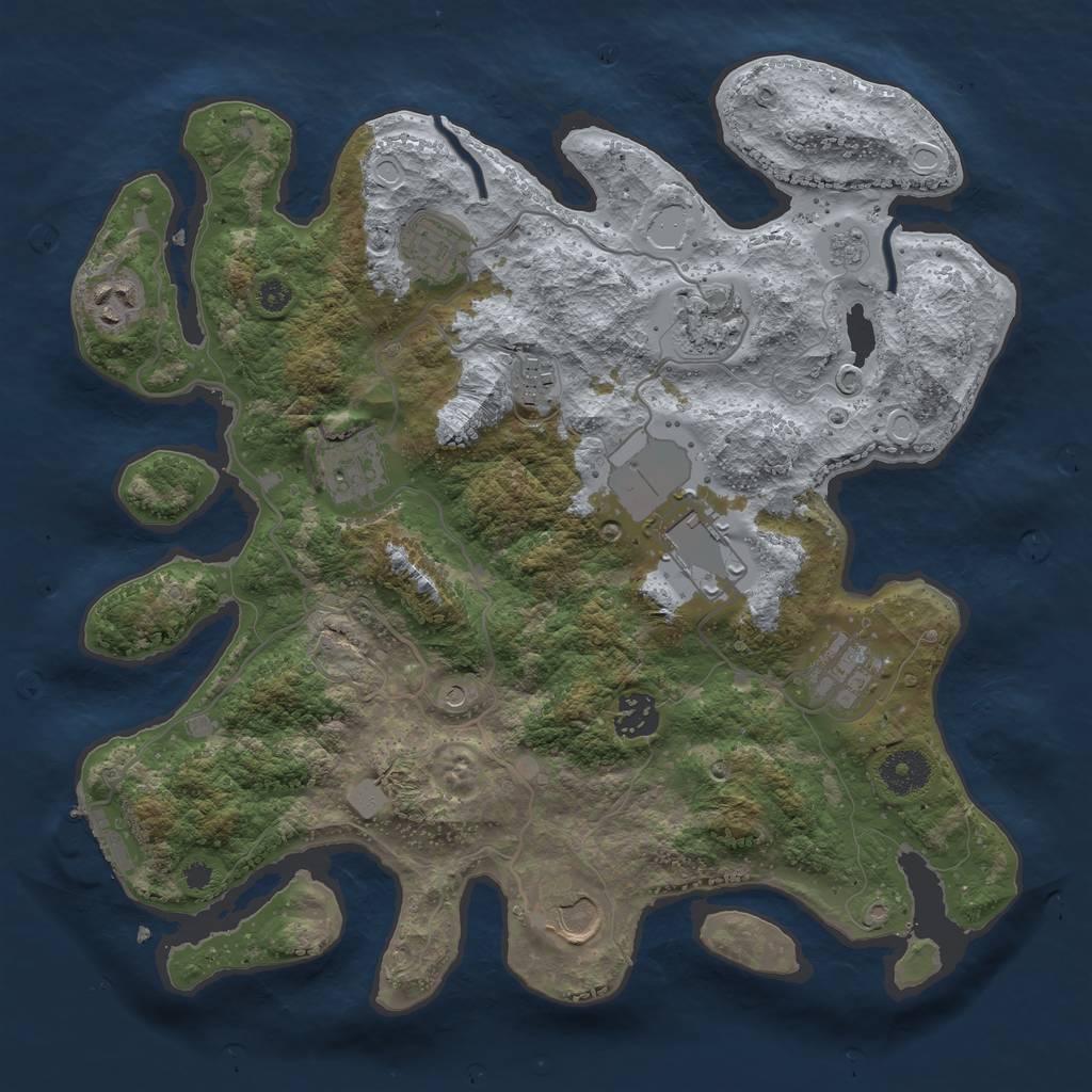 Rust Map: Procedural Map, Size: 3500, Seed: 86359717, 17 Monuments