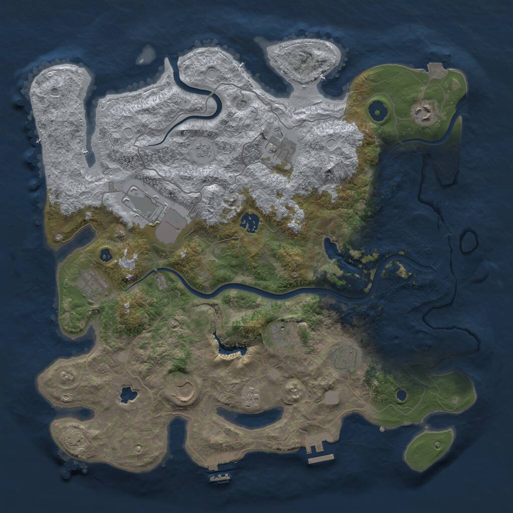 Rust Map: Procedural Map, Size: 4000, Seed: 14101990, 15 Monuments