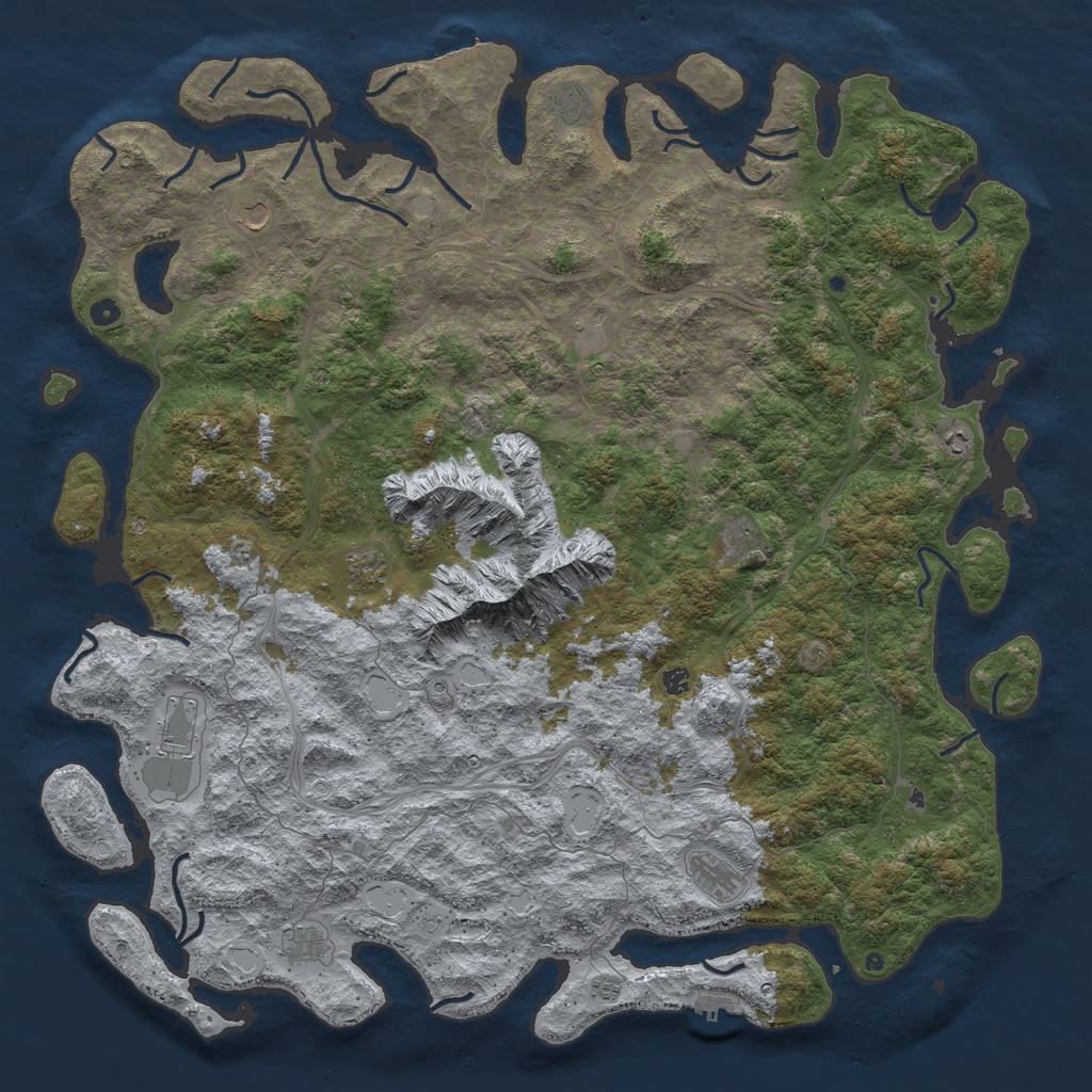 Rust Map: Procedural Map, Size: 6000, Seed: 531059771, 18 Monuments