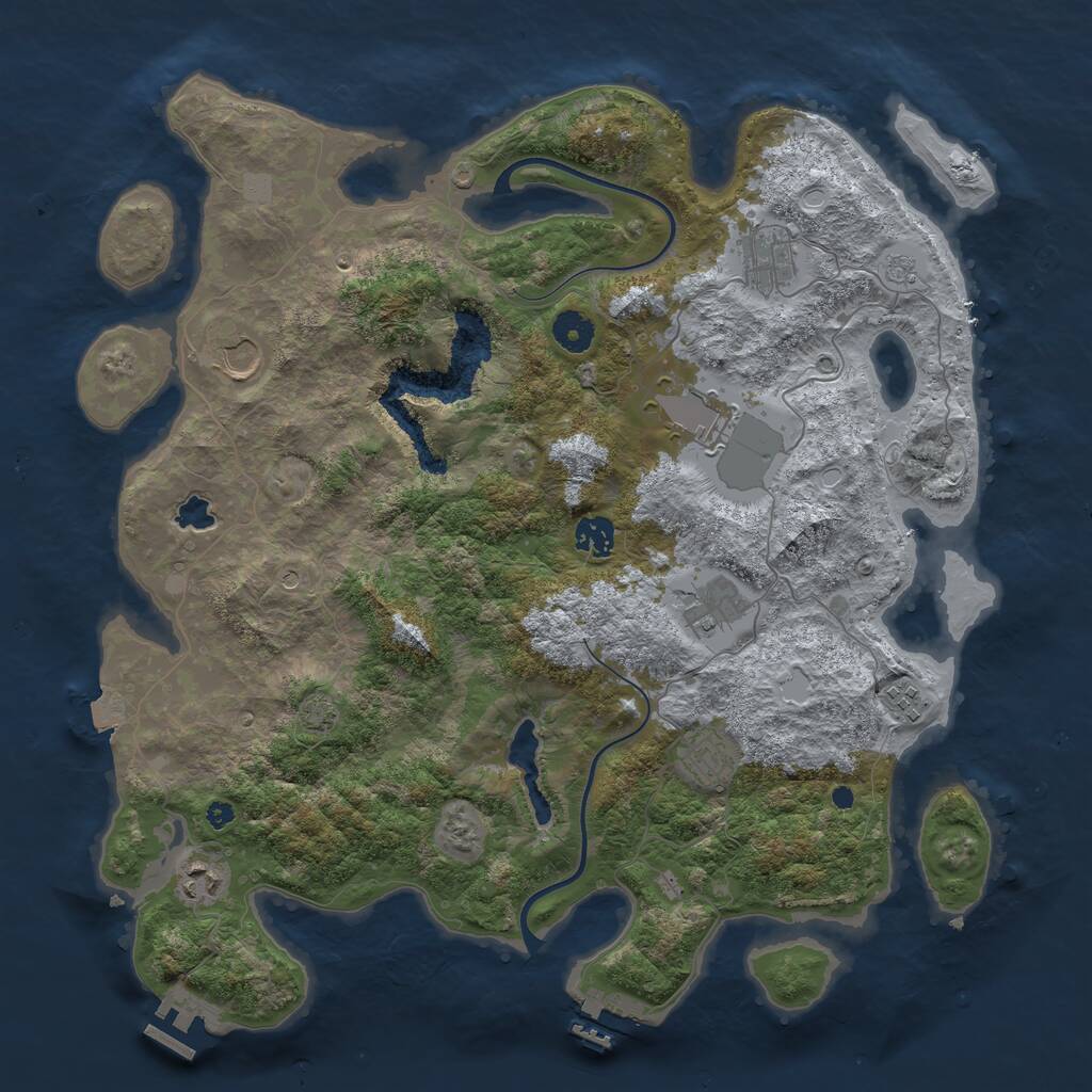Rust Map: Procedural Map, Size: 4000, Seed: 1861923883, 14 Monuments