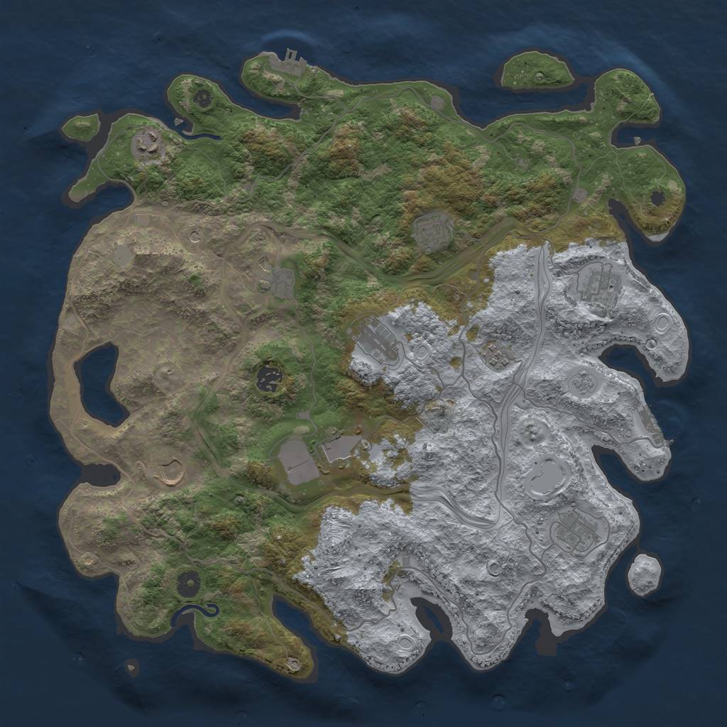 Rust Map: Procedural Map, Size: 4250, Seed: 674421985, 19 Monuments