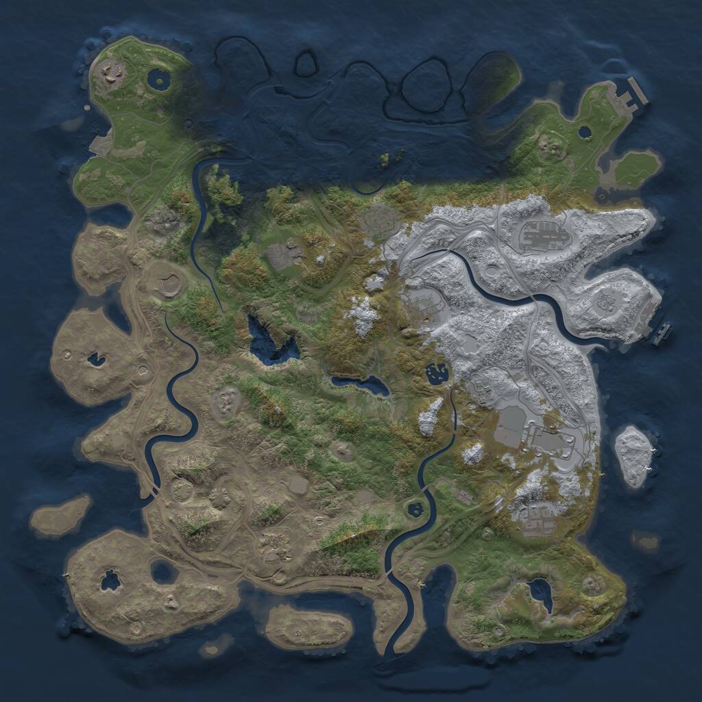 Rust Map: Procedural Map, Size: 4608, Seed: 1337, 17 Monuments