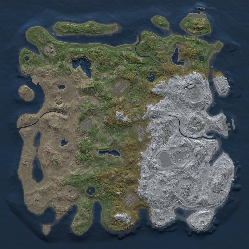 Rust Map: Procedural Map, Size: 4500, Seed: 1644188230, 17 Monuments
