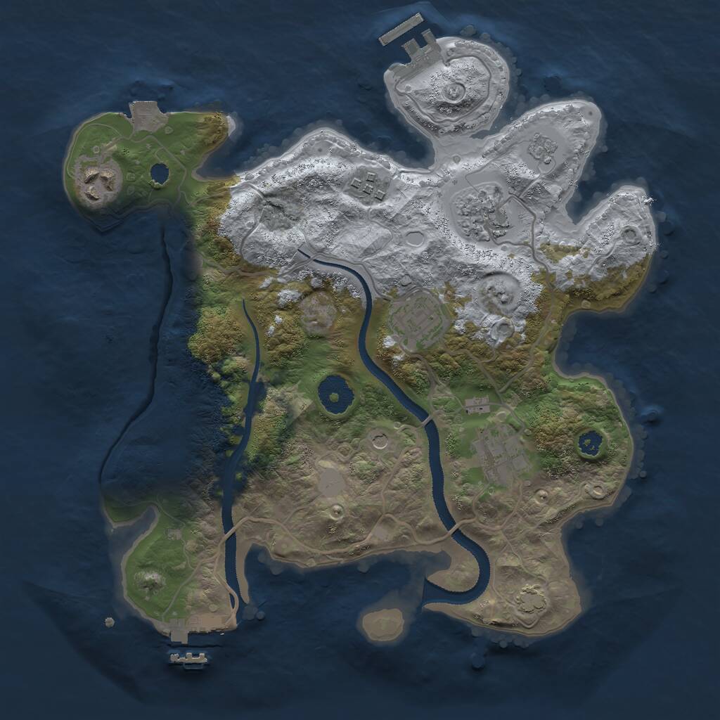 Rust Map: Procedural Map, Size: 3000, Seed: 1305347709, 11 Monuments