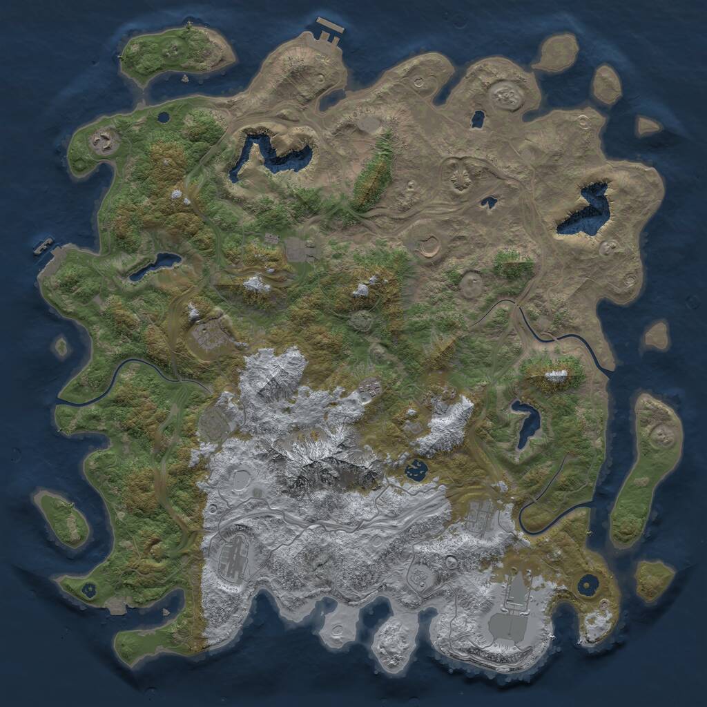 Rust Map: Procedural Map, Size: 5000, Seed: 1489761028, 17 Monuments