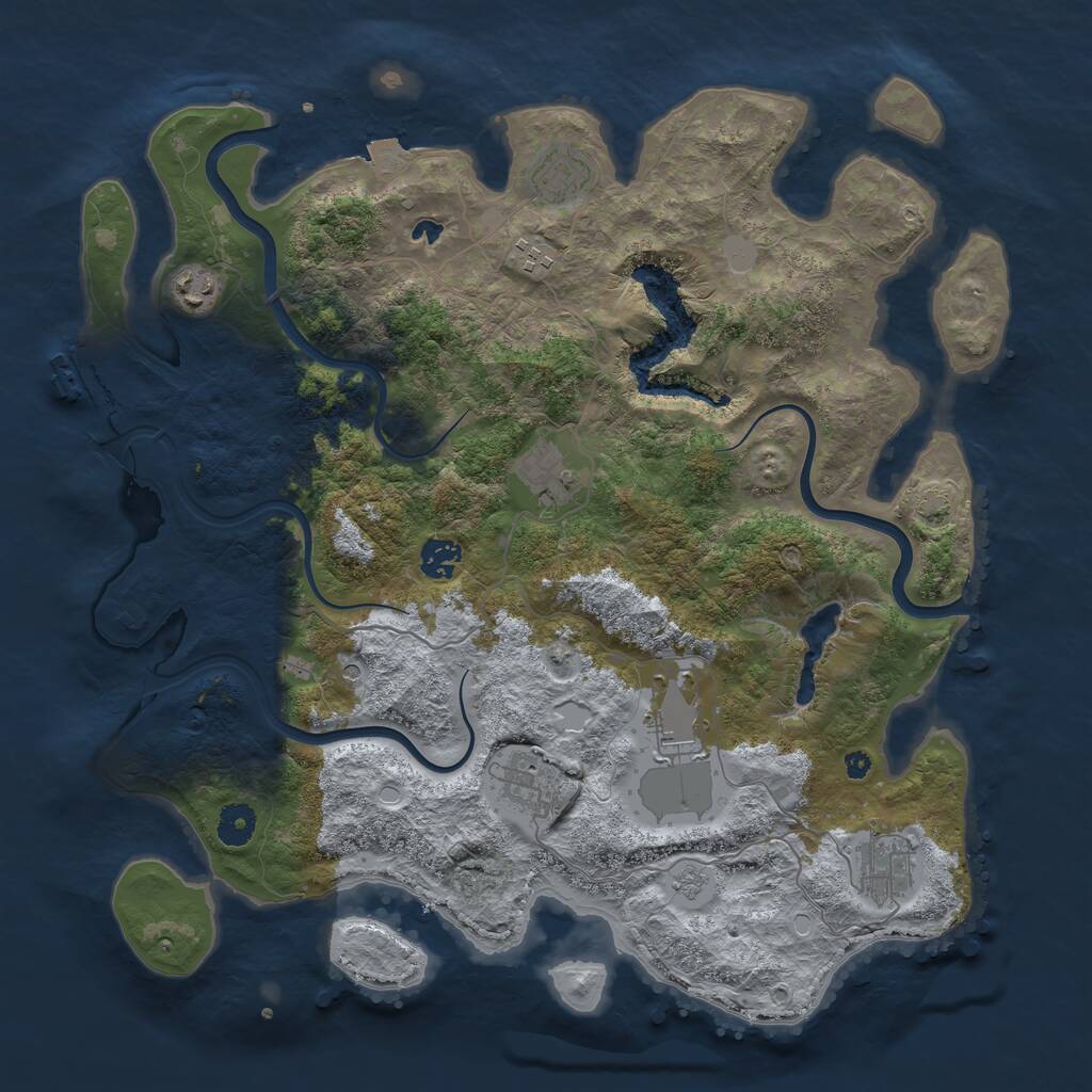 Rust Map: Procedural Map, Size: 4000, Seed: 1785659488, 13 Monuments
