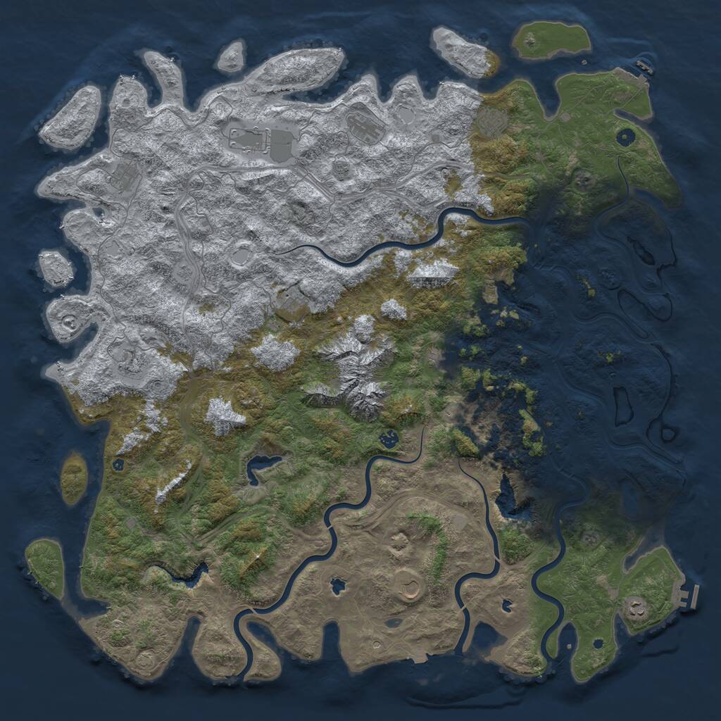 Rust Map: Procedural Map, Size: 6000, Seed: 69718, 17 Monuments