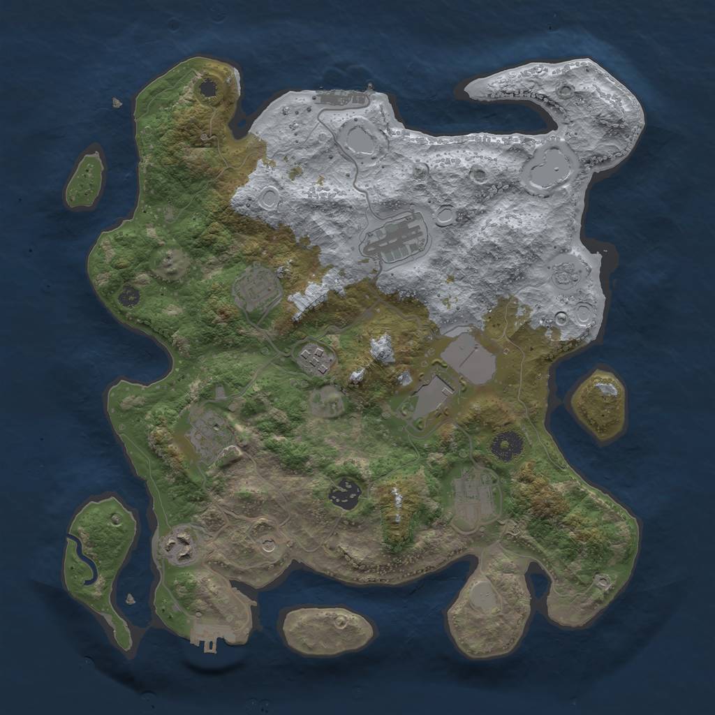 Rust Map: Procedural Map, Size: 3500, Seed: 97077039, 15 Monuments