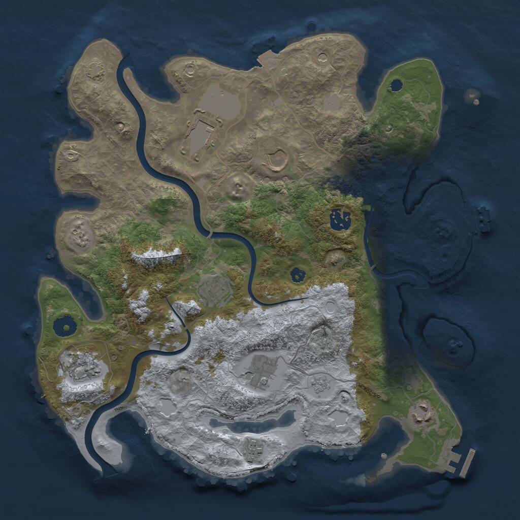 Rust Map: Procedural Map, Size: 3500, Seed: 1607146886, 14 Monuments