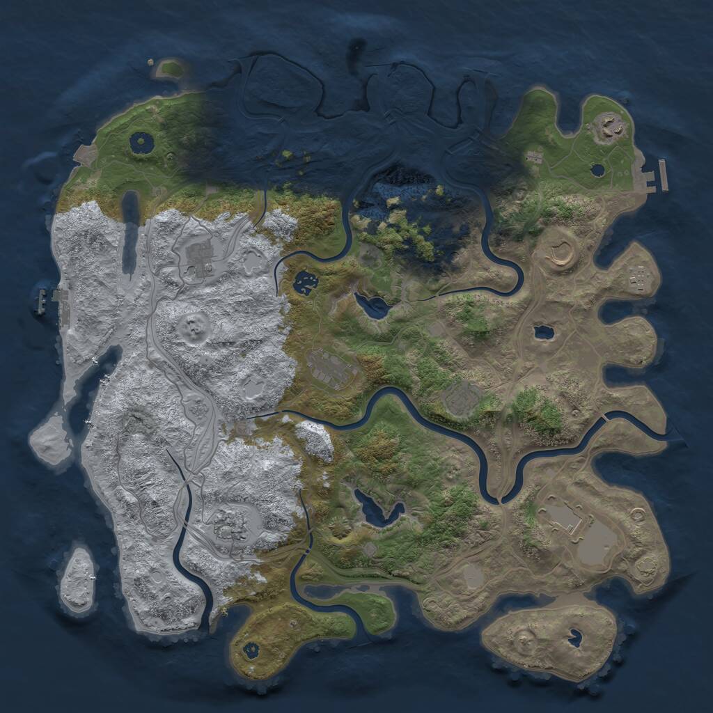 Rust Map: Procedural Map, Size: 4500, Seed: 359613287, 15 Monuments