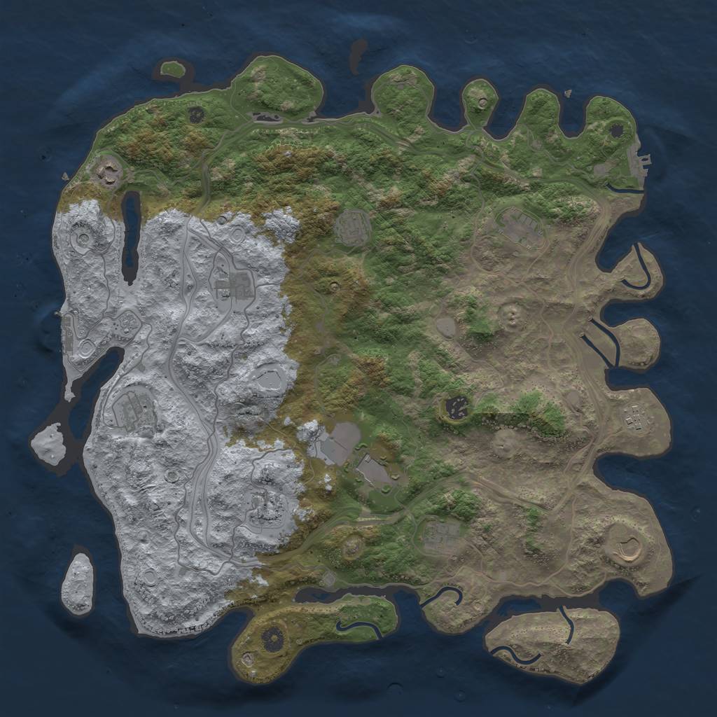 Rust Map: Procedural Map, Size: 4500, Seed: 359613287, 18 Monuments