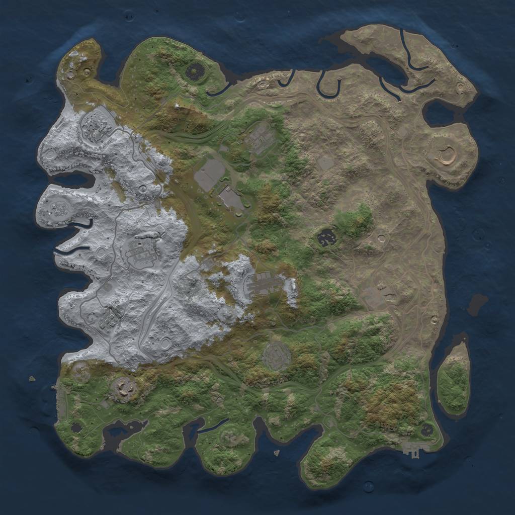Rust Map: Procedural Map, Size: 4250, Seed: 161964054, 18 Monuments