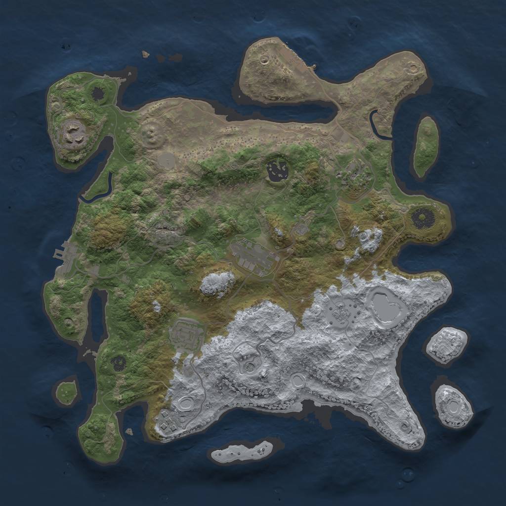 Rust Map: Procedural Map, Size: 3400, Seed: 1175841148, 15 Monuments