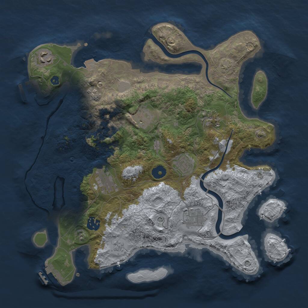 Rust Map: Procedural Map, Size: 3400, Seed: 1175841148, 14 Monuments