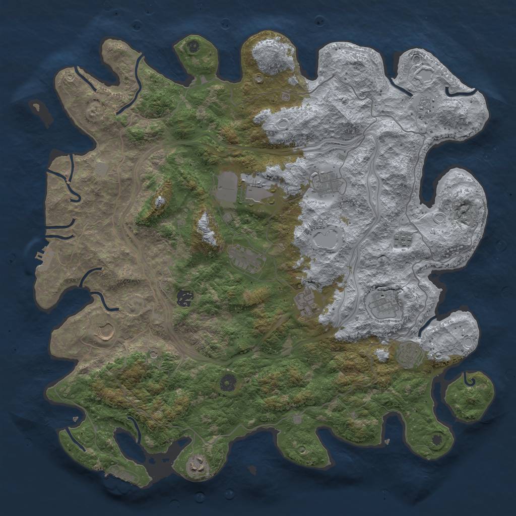 Rust Map: Procedural Map, Size: 4500, Seed: 1122022, 19 Monuments