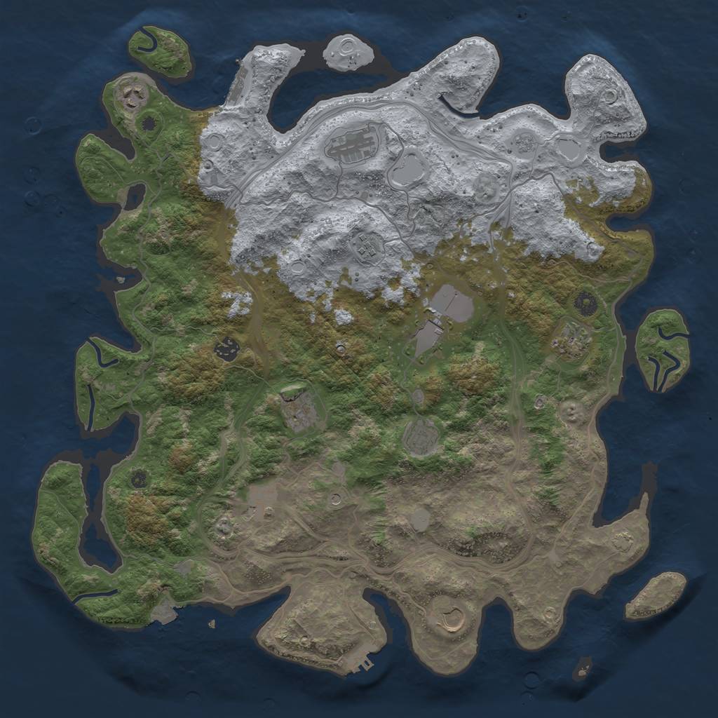 Rust Map: Procedural Map, Size: 4500, Seed: 439641882, 18 Monuments