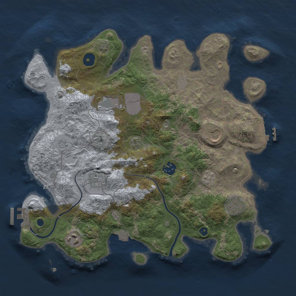 Rust Map: Procedural Map, Size: 3500, Seed: 6267919, 13 Monuments