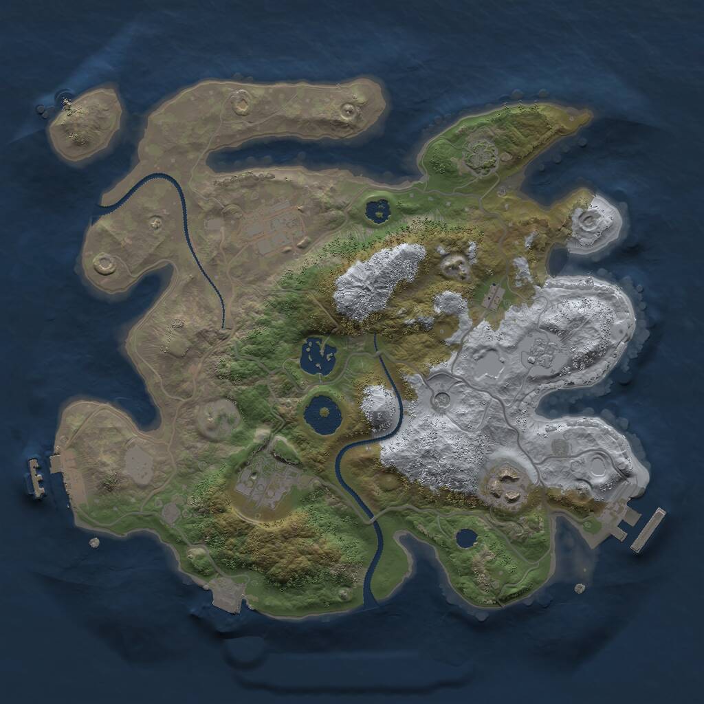 Rust Map: Procedural Map, Size: 2850, Seed: 50500, 10 Monuments