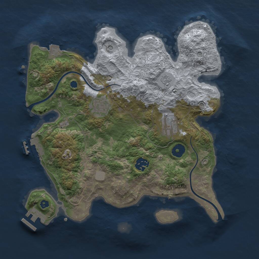Rust Map: Procedural Map, Size: 3000, Seed: 116071829, 8 Monuments