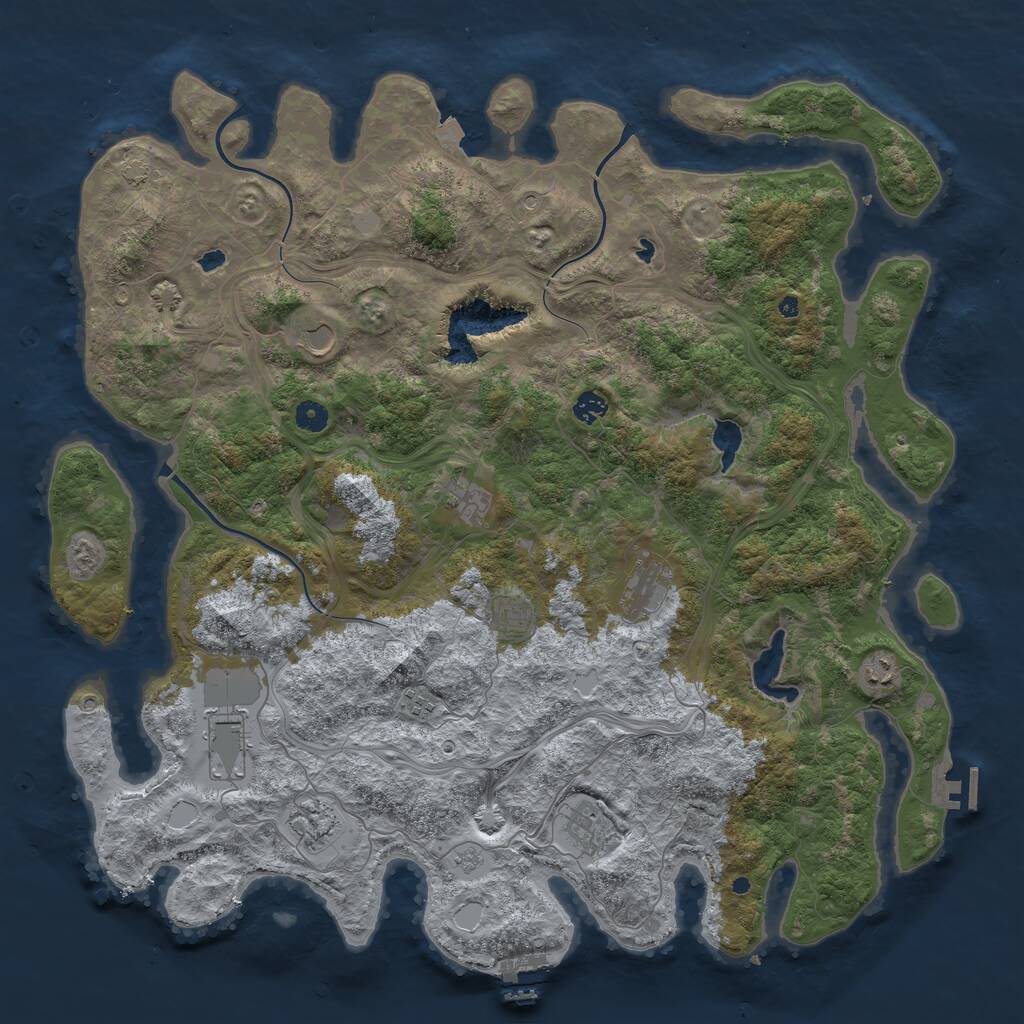 Rust Map: Procedural Map, Size: 4800, Seed: 709976771, 16 Monuments