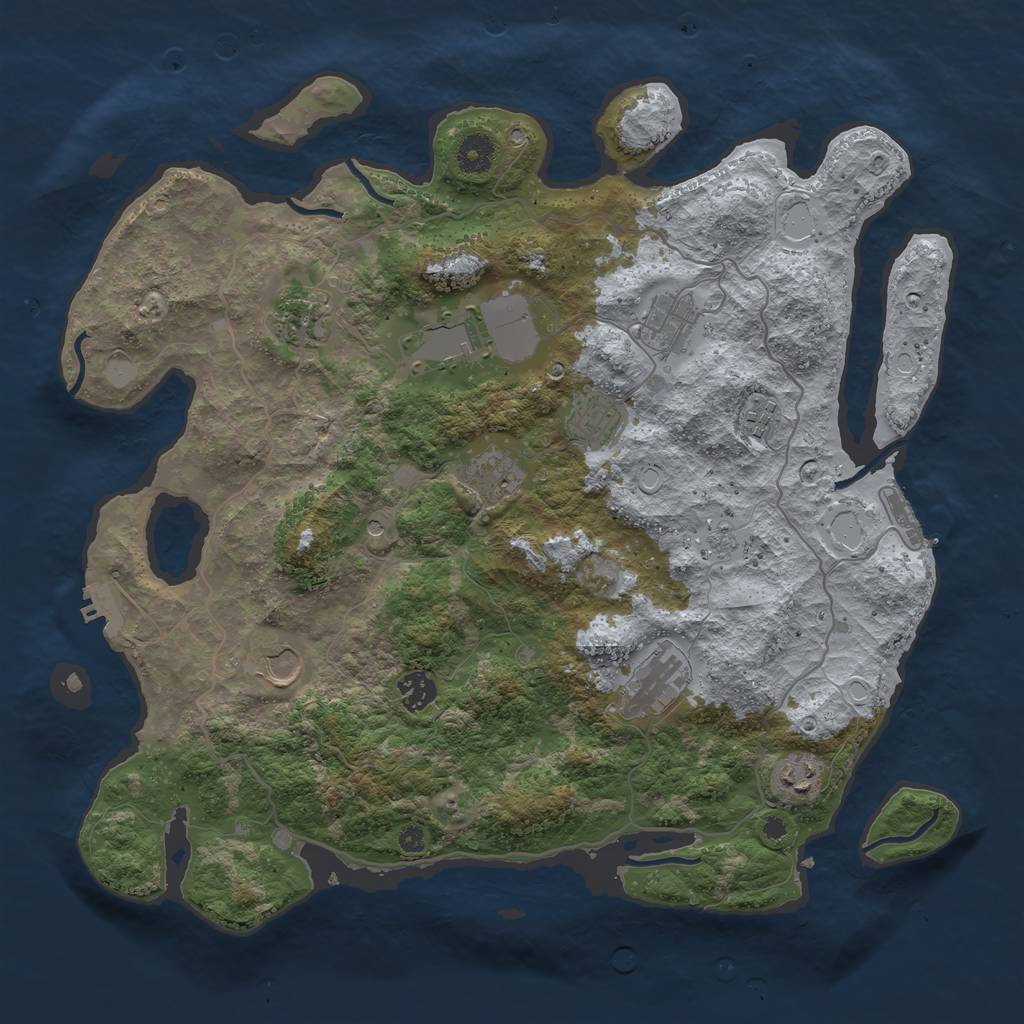 Rust Map: Procedural Map, Size: 4000, Seed: 1655971534, 17 Monuments