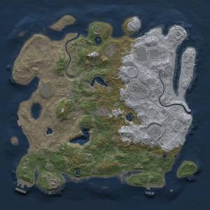 Thumbnail Rust Map: Procedural Map, Size: 4000, Seed: 1655971534, 15 Monuments