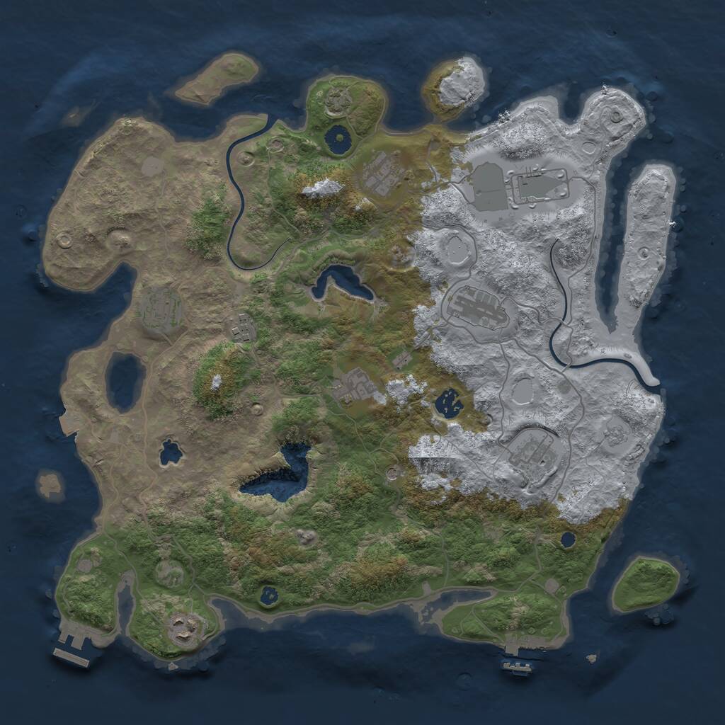 Rust Map: Procedural Map, Size: 4000, Seed: 1655971534, 15 Monuments