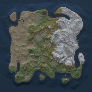 Thumbnail Rust Map: Procedural Map, Size: 3500, Seed: 405997882, 19 Monuments