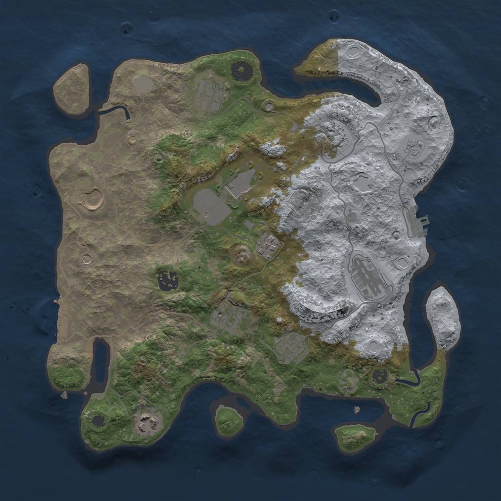 Rust Map: Procedural Map, Size: 3500, Seed: 405997882, 19 Monuments