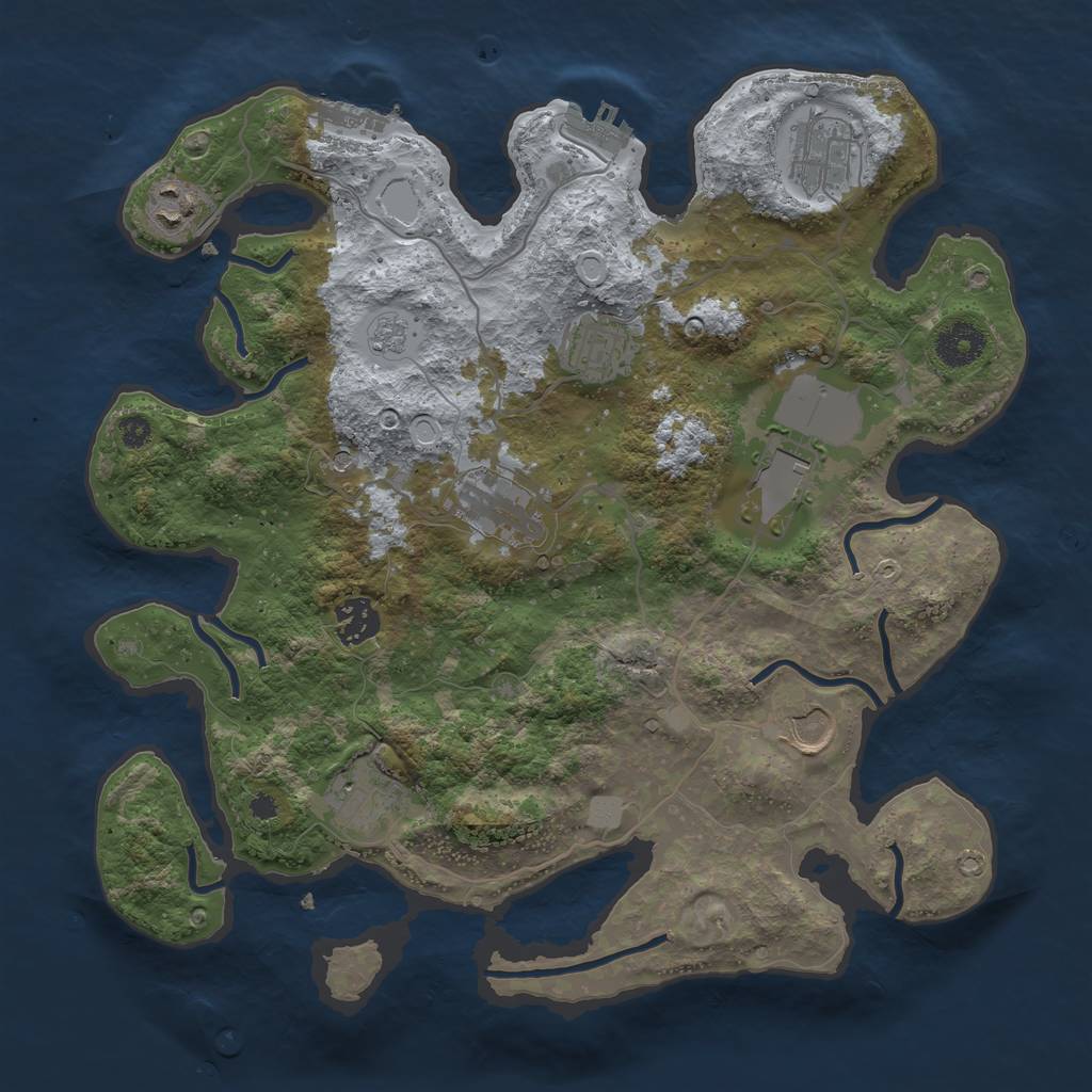 Rust Map: Procedural Map, Size: 3500, Seed: 111053497, 15 Monuments