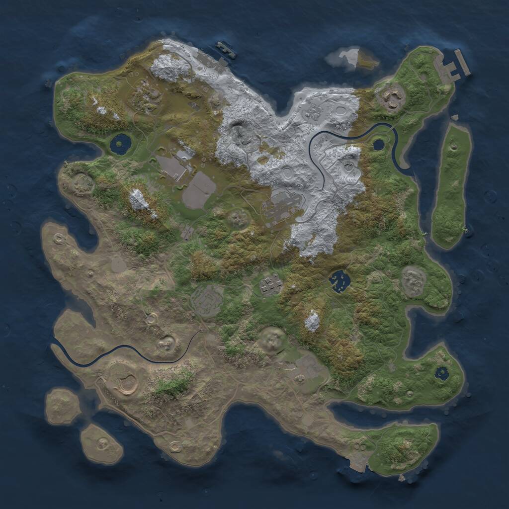Rust Map: Procedural Map, Size: 3700, Seed: 275894524, 15 Monuments