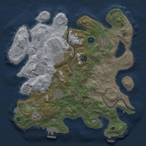 Thumbnail Rust Map: Procedural Map, Size: 3500, Seed: 474580249, 14 Monuments